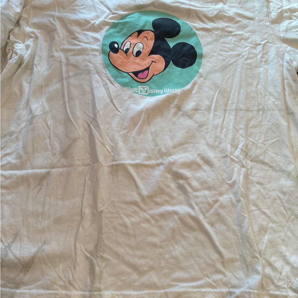 Disney Cream Tee with Mickey Mouse Graphic